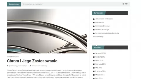Chrom i metalurgia to nowe zagadnienia na portalu tematycznym