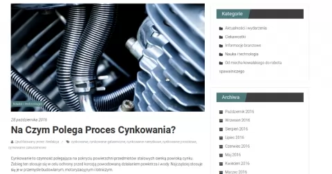 Anodowanie i cynkowanie - to nowe tematy na naszym portalu 