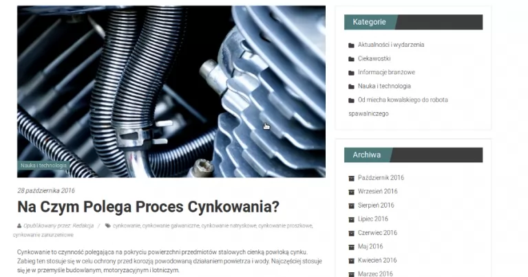 Anodowanie i cynkowanie - to nowe tematy na naszym portalu 