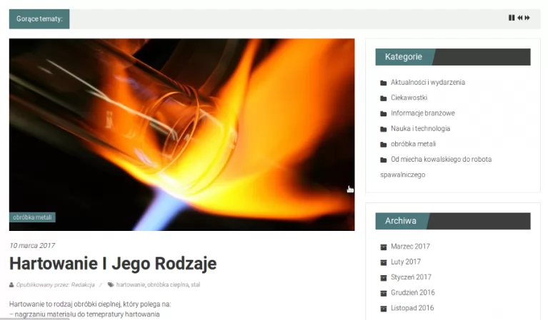 Procesy obróbki metali na portalu