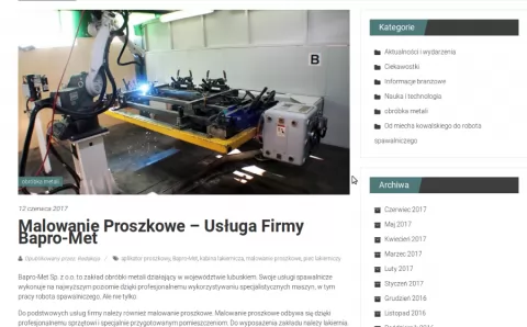 Reklama usług naszej firmy na portalu