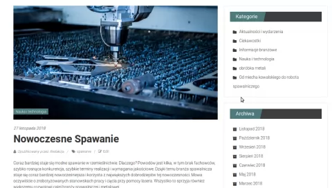 Nowoczesne spawanie na blogu