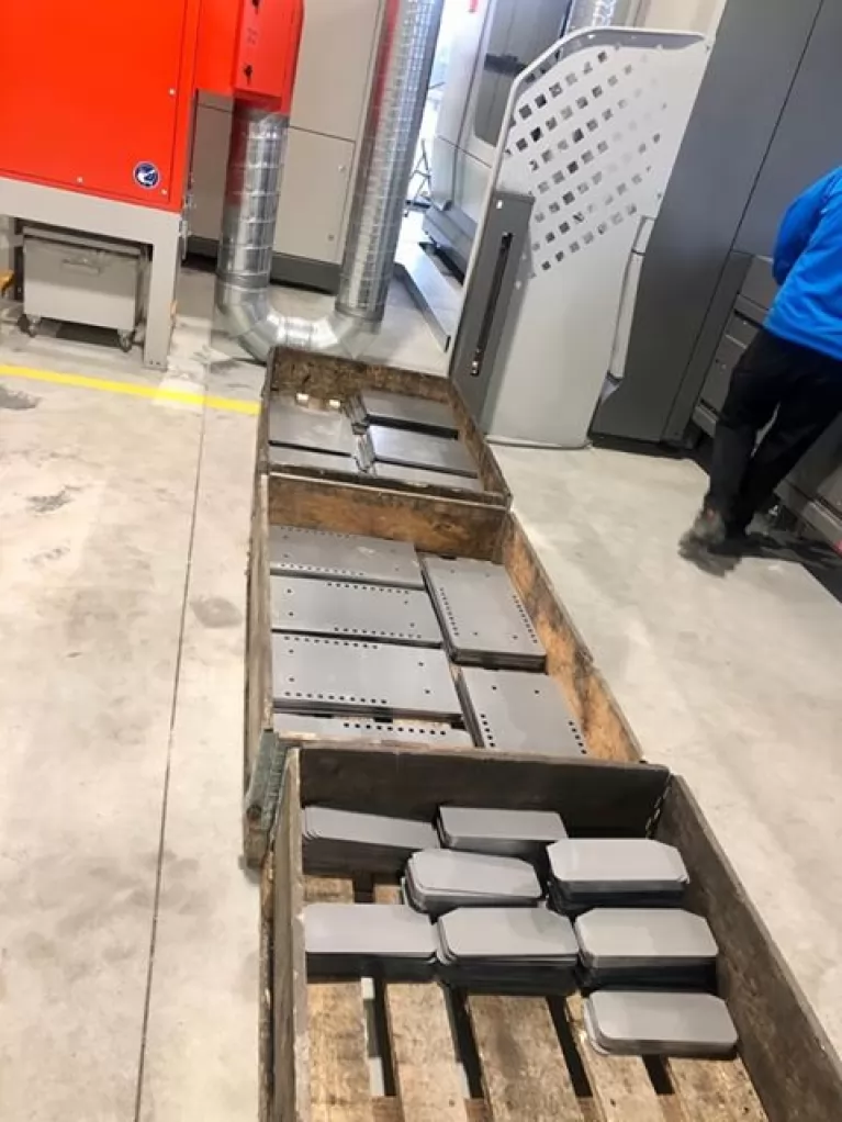 Laser cutting in our factory