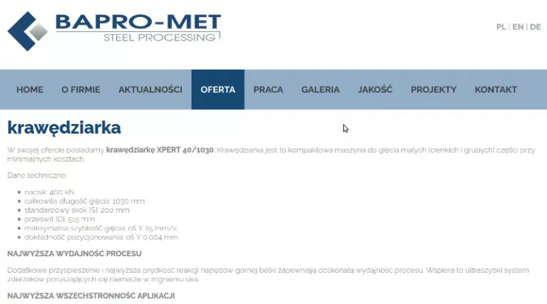 Mała, szybka maszyna do automatycznego gięcia 
