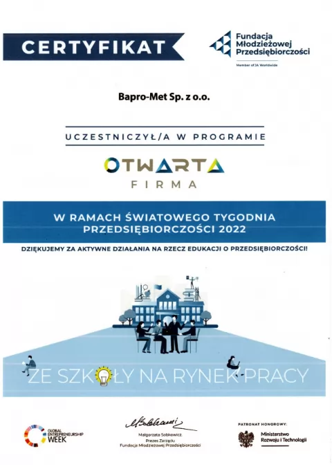 Światowy Tydzień Przedsiębiorczości  w naszej firmie